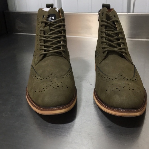 New WB Mens Madden Olive Suede Boots - Picture 2 of 4